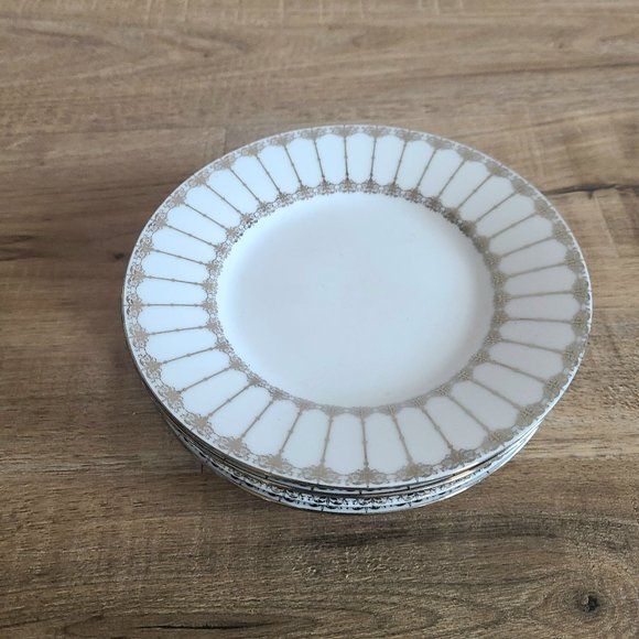 4 Ciroa Luxe Florence fine quality porcelain plates/saucers with metallic accent - Picture 2 of 8